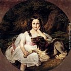 Friedrich August von Kaulbach A Young Girl Resting In A Landscape With Her Dog painting
